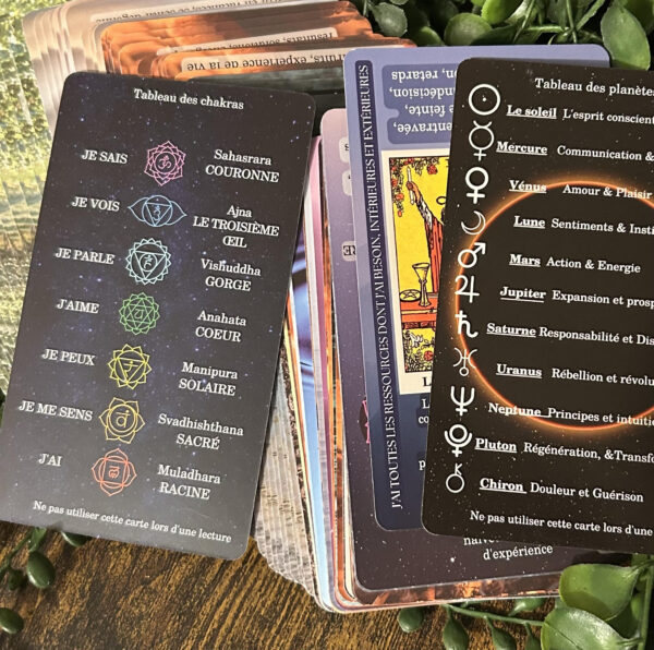 Le tarot Witchy cauldron au travers des zodiaques, des chakras et des planètes. Cet oracle est relativement complet pour les adeptes.